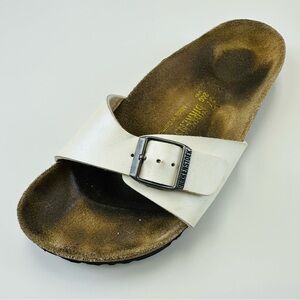 Birkenstock Madrid Graceful Pearl White Birko Flor Sandal Size 37